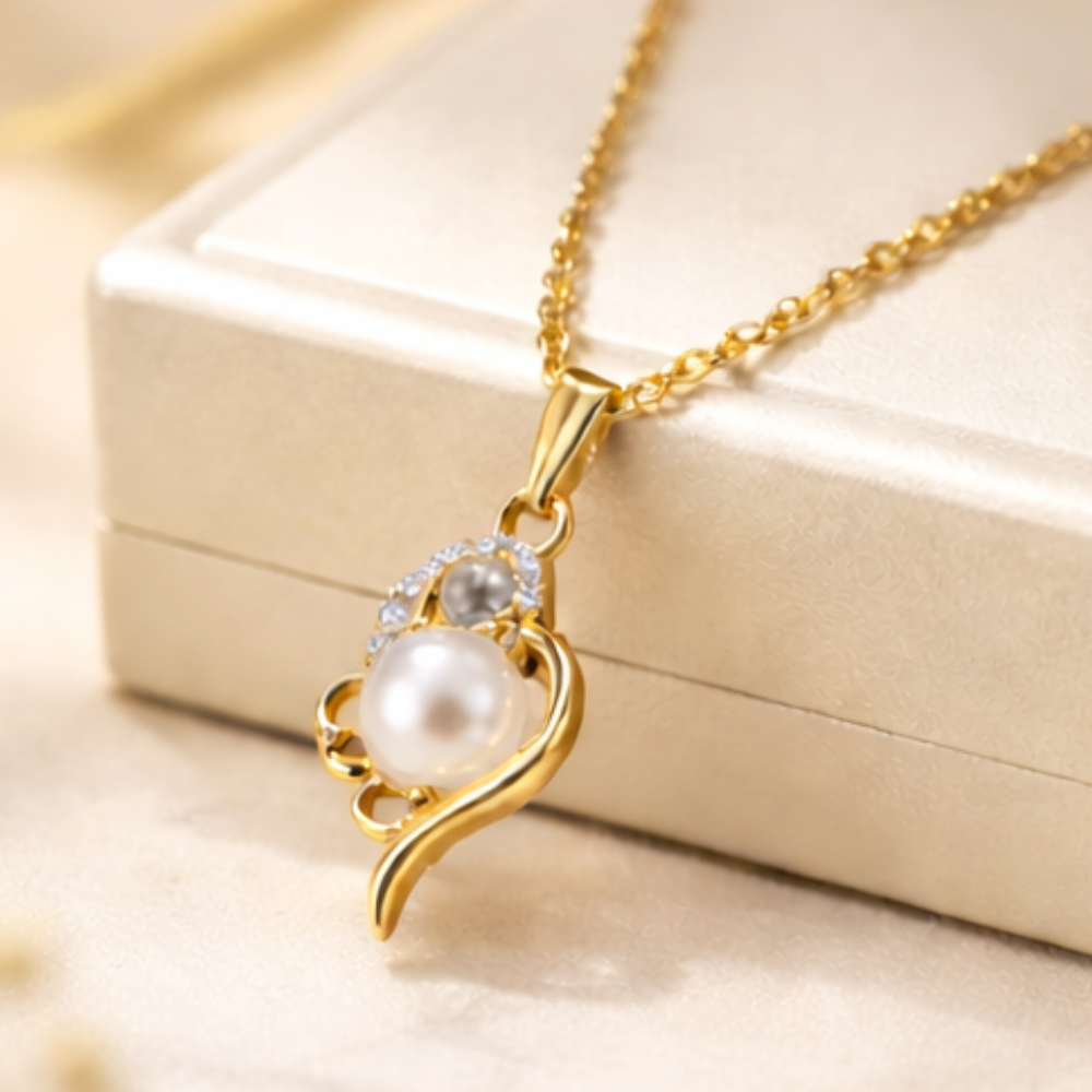 Elegant Single Pearl Gold Pendant Necklace ✨